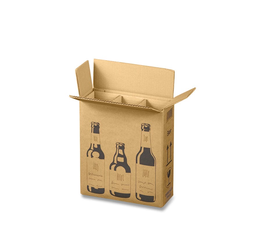 3er Versandkarton für Bierflaschen (255x88x288 mm)