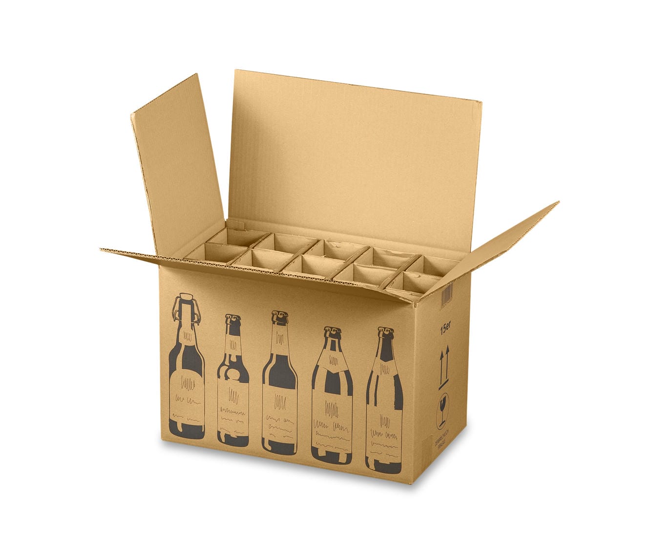 15er Versandkarton für Bierflaschen (440x255x288 mm)