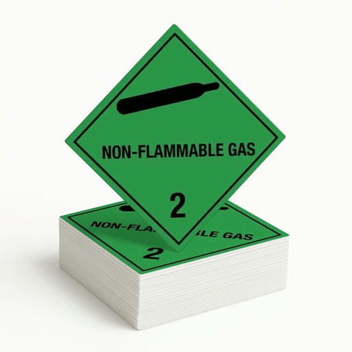 Gefahrgutetikett Klasse 2.2 – Nicht entzündbare Gase (mit Text)