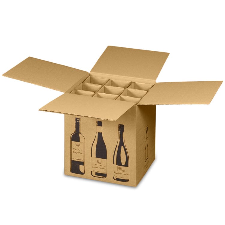 1er Versandkarton für Weinflaschen (144x144x425 mm)
