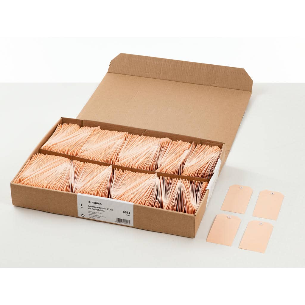 Anhängezettel mit Kunststofföse