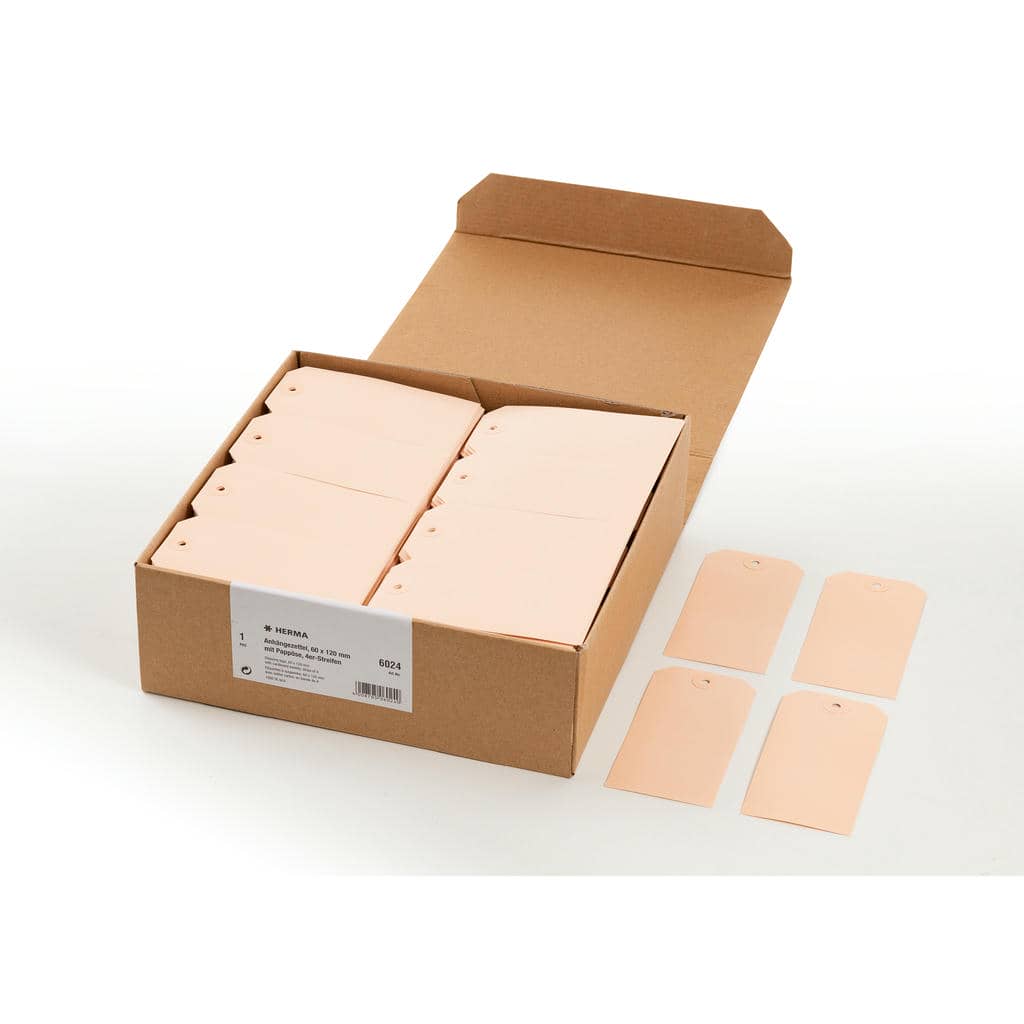 Anhängezettel 4er Streifen mit Pappöse