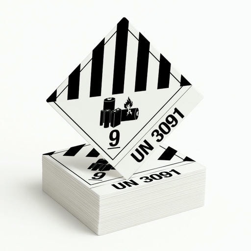 Gefahrgutetikett Klasse 9 – Lithium-Metall-Batterien in Geräten, UN 3091
