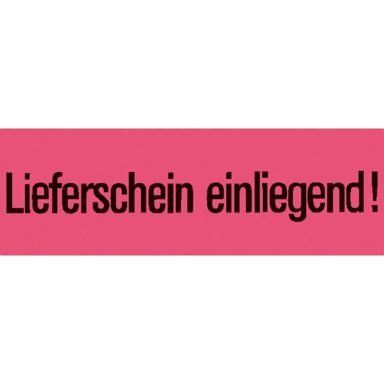 Versandzettel ""Lieferschein einliegend"" leuchtrot