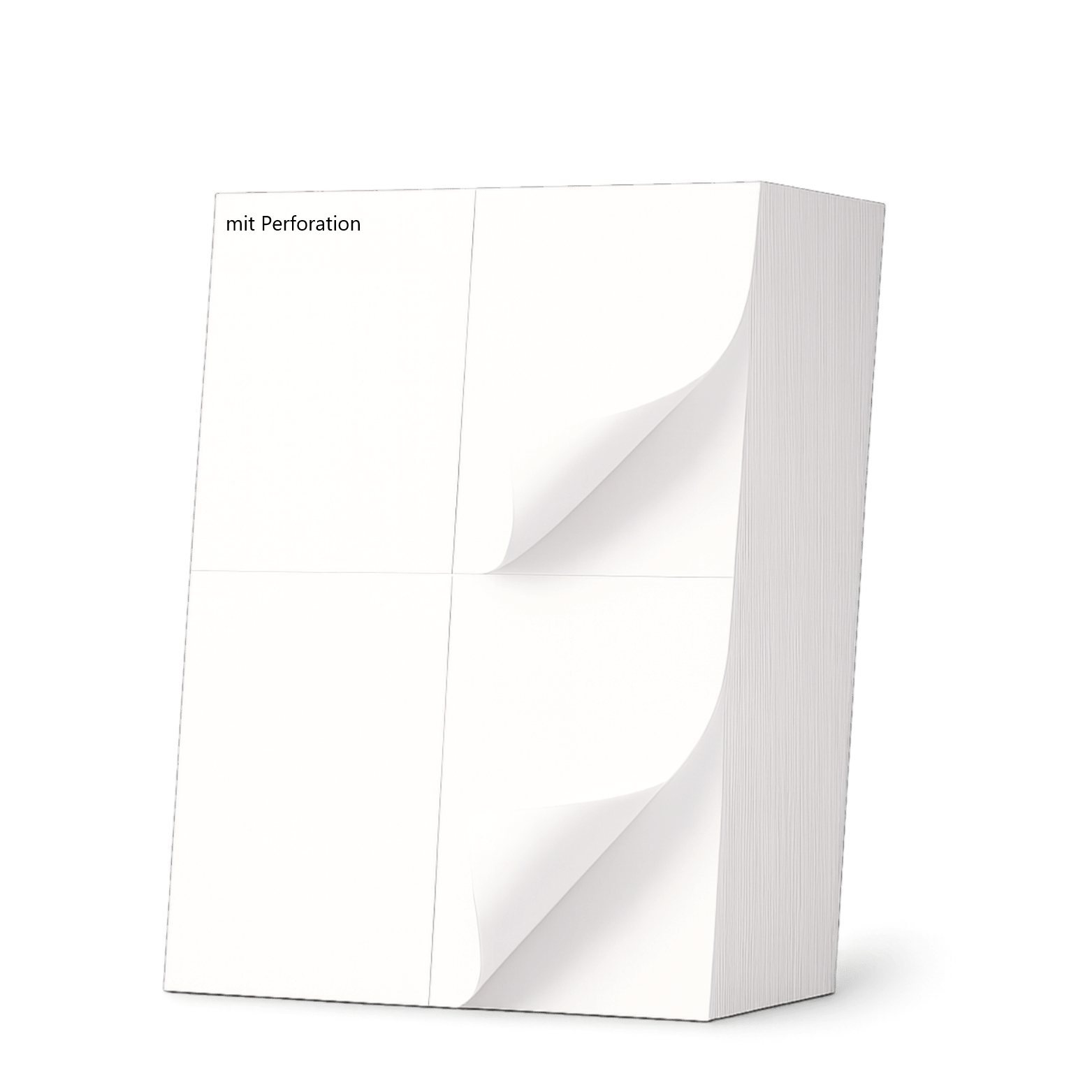 Etiketten auf DIN A4, 4x Etiketten (DIN A6) - 2000 Etiketten perforiert