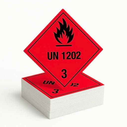 Gefahrgutetikett Klasse 3 – Entzündbare Flüssigkeiten, UN 1202 (Dieselkraftstoff)
