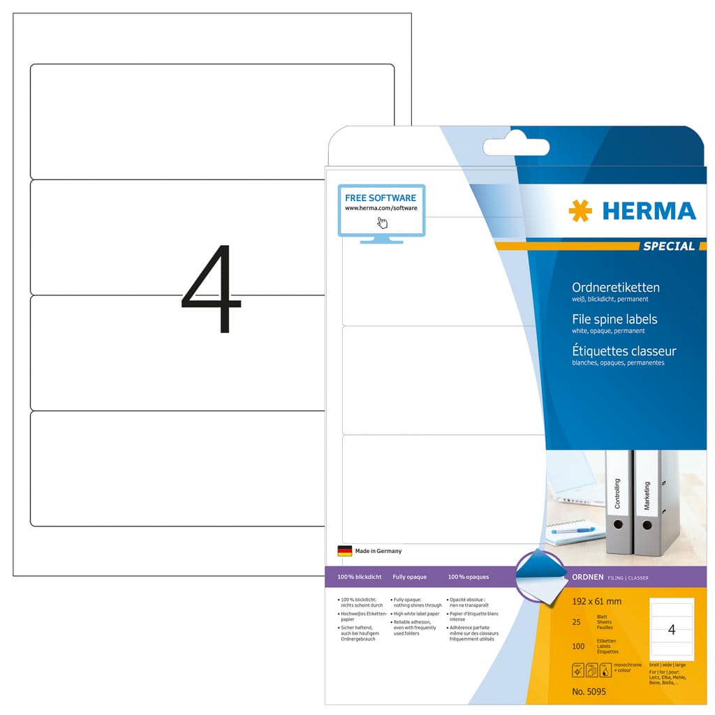 Ordner-Etiketten, blickdicht