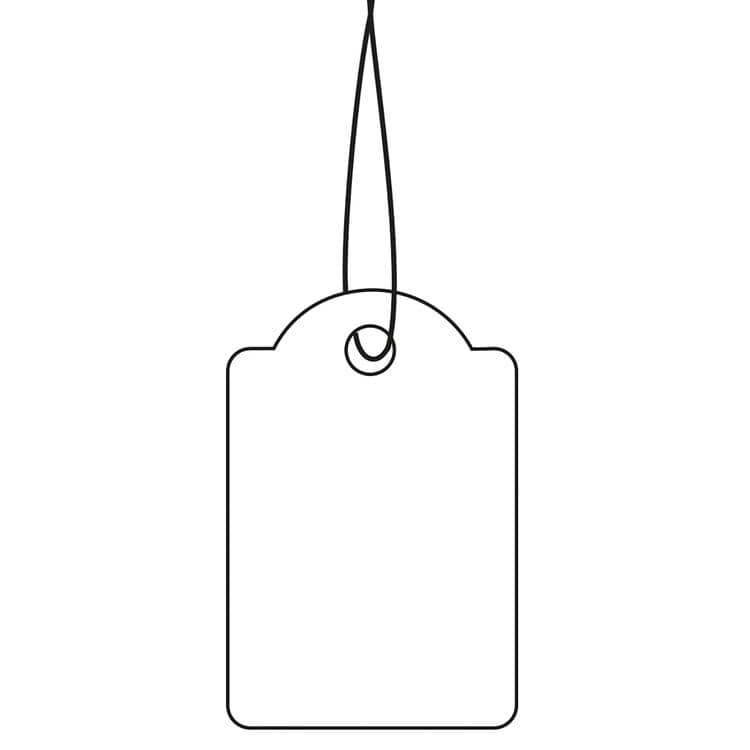 Hängeetiketten mit Faden rot, 1000 St. (18 x 28 mm)