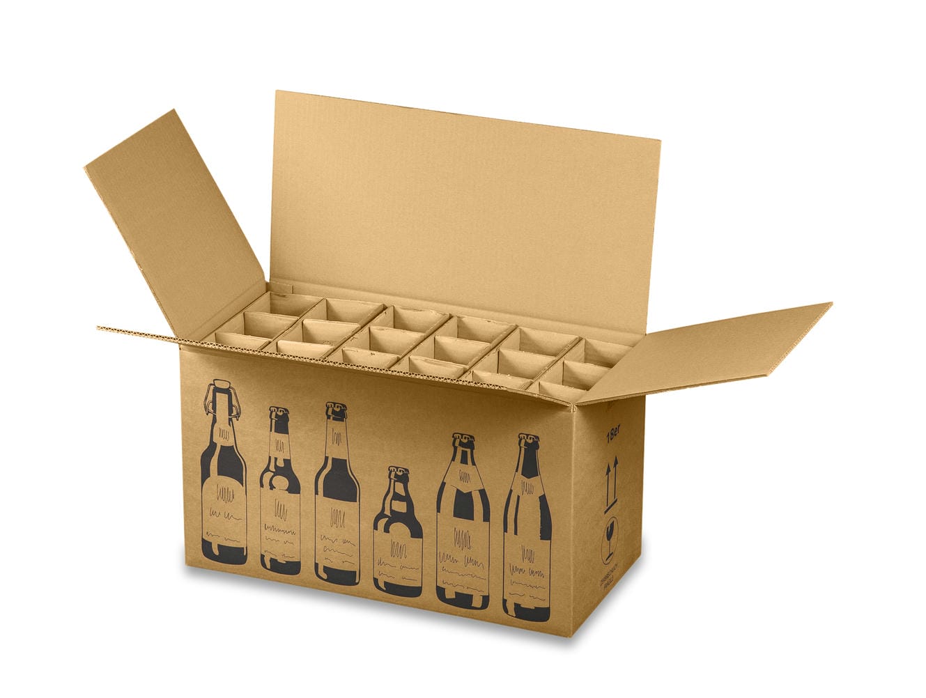 18er Versandkarton für Bierflaschen (528x255x288 mm)