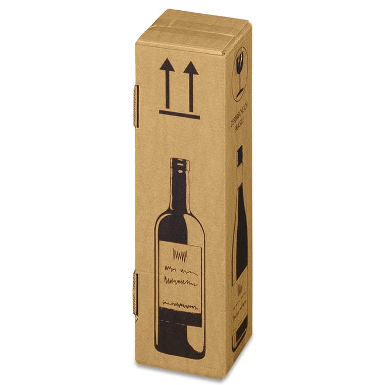 1er Versandkarton für Weinflaschen (105x105x420 mm)